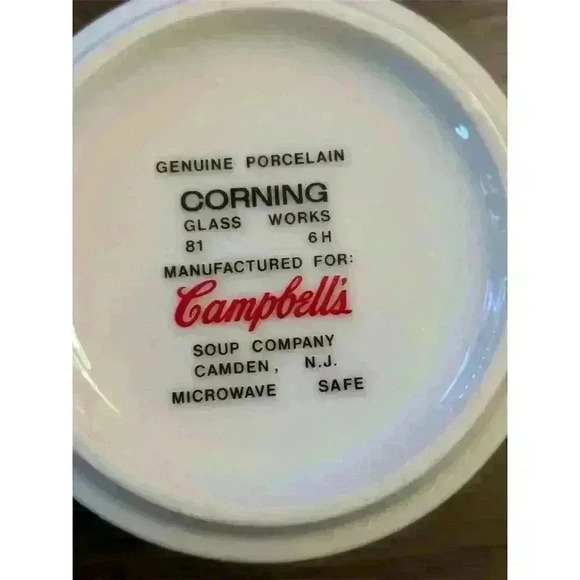 Vintage 1981 Campbell's Soup Mug Set by Corning - Red & White (2) - Picture 3 of 6